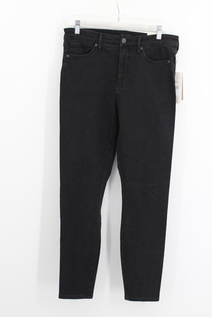 NYDJ Ami Skinny Jeans Seamless High Rise Black Stellar NEW size 10